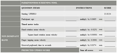 A Rapid Motor Task-Based Screening Tool for Parkinsonism in Community-Based Studies